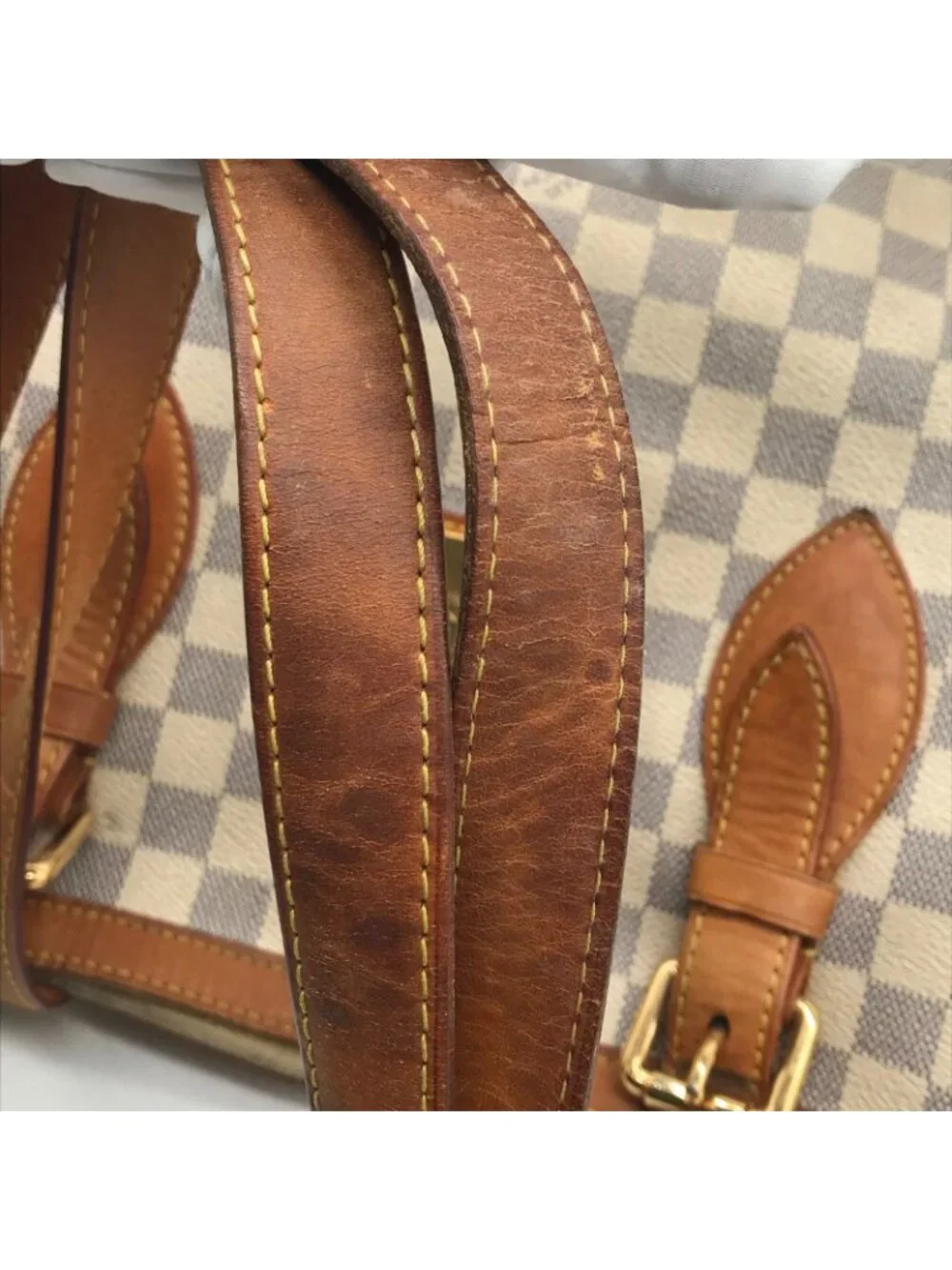 Louis Vuitton Damier Azur Hampstead MM Tote Shoulder Bag Price Negotiation